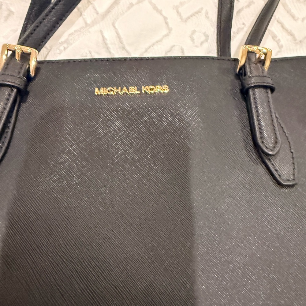Michael Kors Black Tote with Gold Accents - Picture 4 of 9